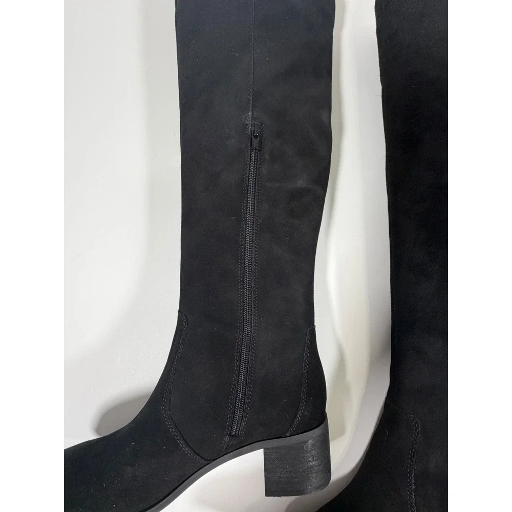 Corso Como Loval Black Suede Tall Boots Minimalist Old Money Quiet Luxury 9.5M